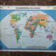 Old school MDI map: The world, political planisphere and relief.