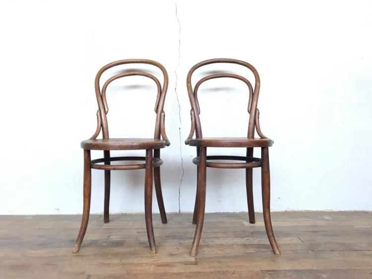 Pair of bistro chair number 14 fischel