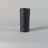 Small vintage brutalist vase with oxidised glaze from the 1950s.