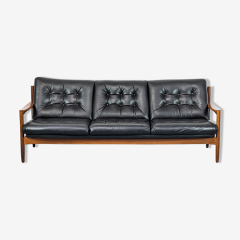 Midcentury leather lounge sofa 1960s