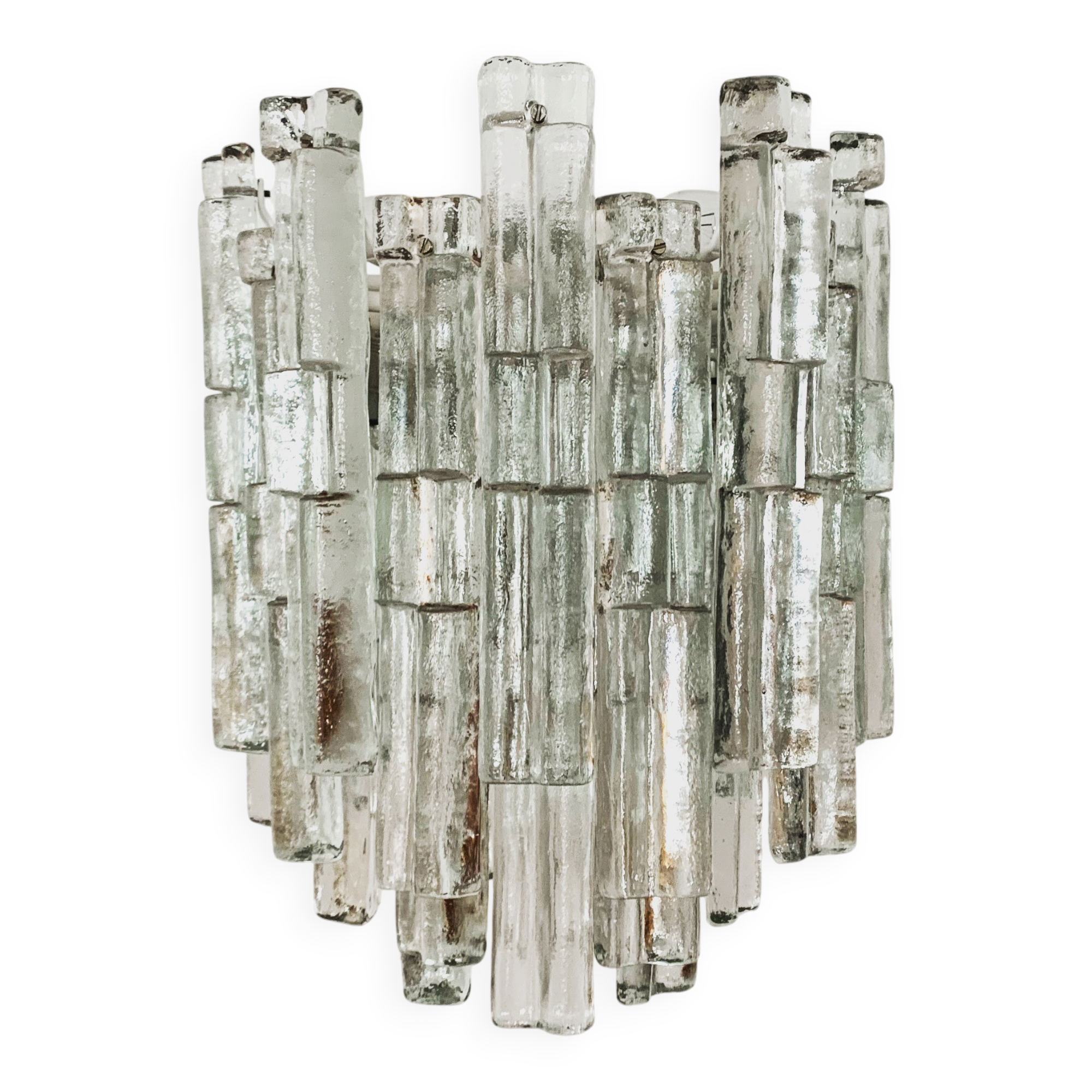 Austrian Ice Glass Chandelier by J.T. Kalmar