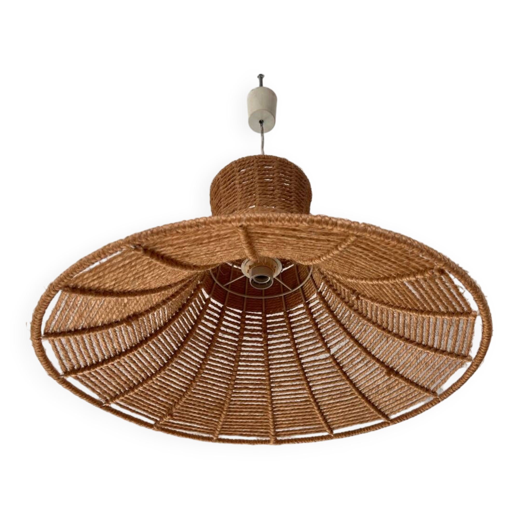 Large vintage rope pendant lamp design from the 70s