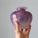 Iridescent glass ball vase, vintage, 1980