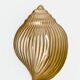 Large Murano glass shell centerpiece bowl, amber iridescent, Italy, 1980s