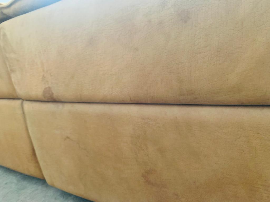 Bogo sofa in leather and suede, by Carlo Bartoli for Rossi di Albizzate