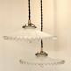 Pair of serrated opaline pendants