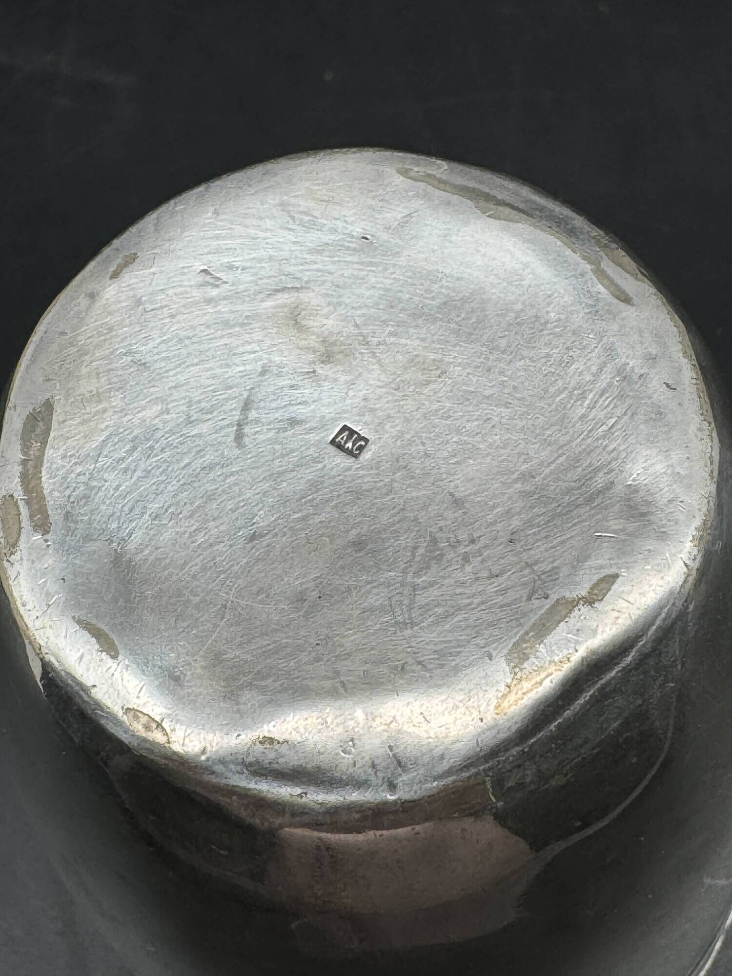 White metal (silverware) cup in its original box