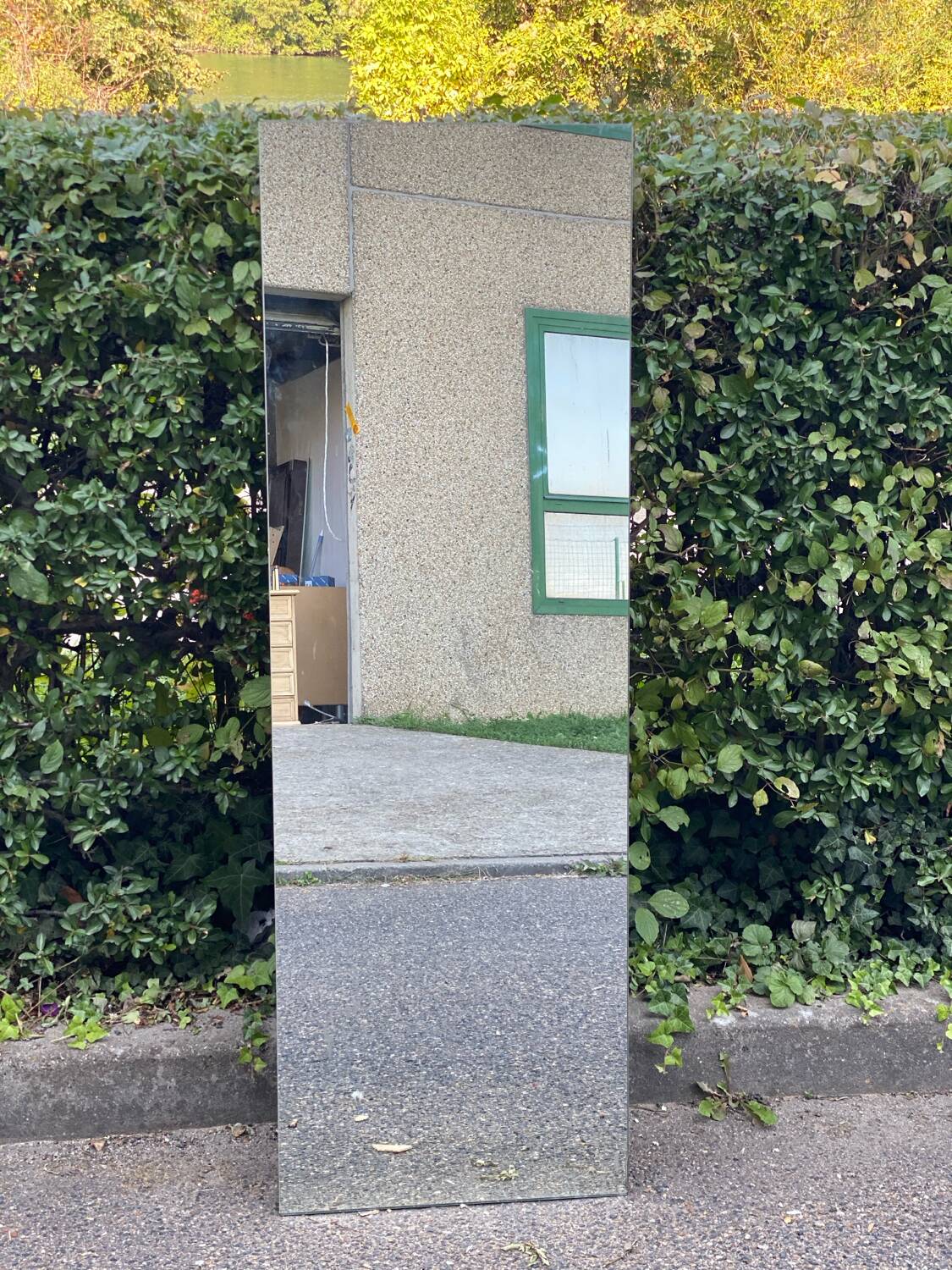 Vintage rectangular frameless mirror 50x150