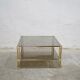 Table basse vintage en verre et laiton éditée par Roche Bobois