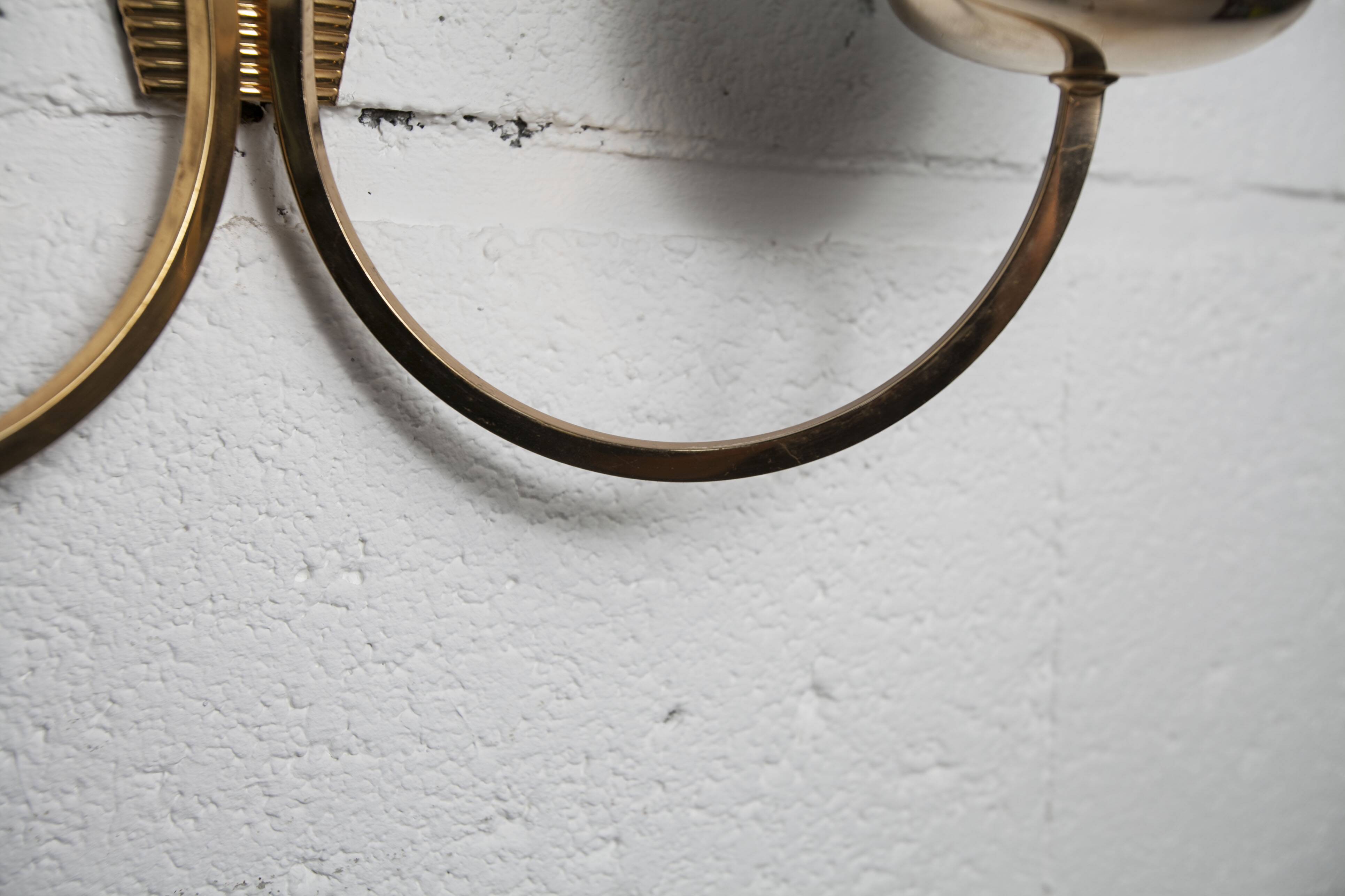 Pair of 1960 opaline and brass wall lights from Italy