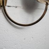 Pair of 1960 opaline and brass wall lights from Italy