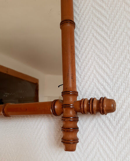 Miroir bambou vers 1930, 63x47 cm