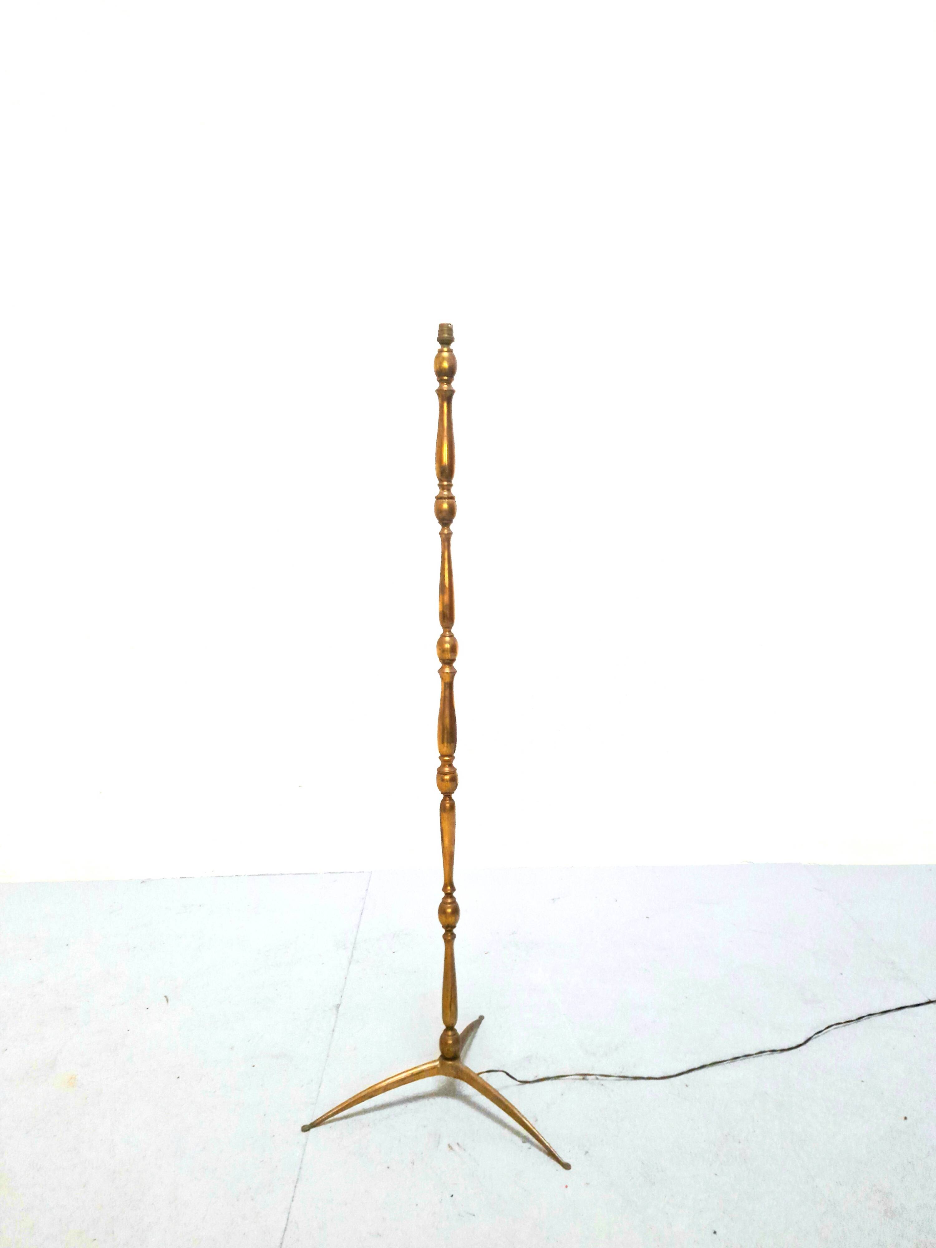 Vintage Italian gilded bronze floor lamp from the 1940s