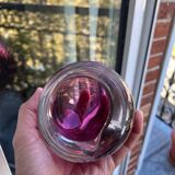 Cendrier demi sphère overlay violet en cristal de Saint Louis modèle1