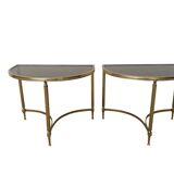 Set de 2 tables basses vintage en laiton, 1970