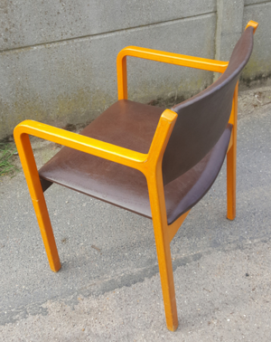 fauteuil Wikhahn, Années 60/70, bois Et Skaï, Moderniste, Vintage