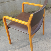 Wikhahn chair, 60s/70s, wood and skai, modernist, vintage