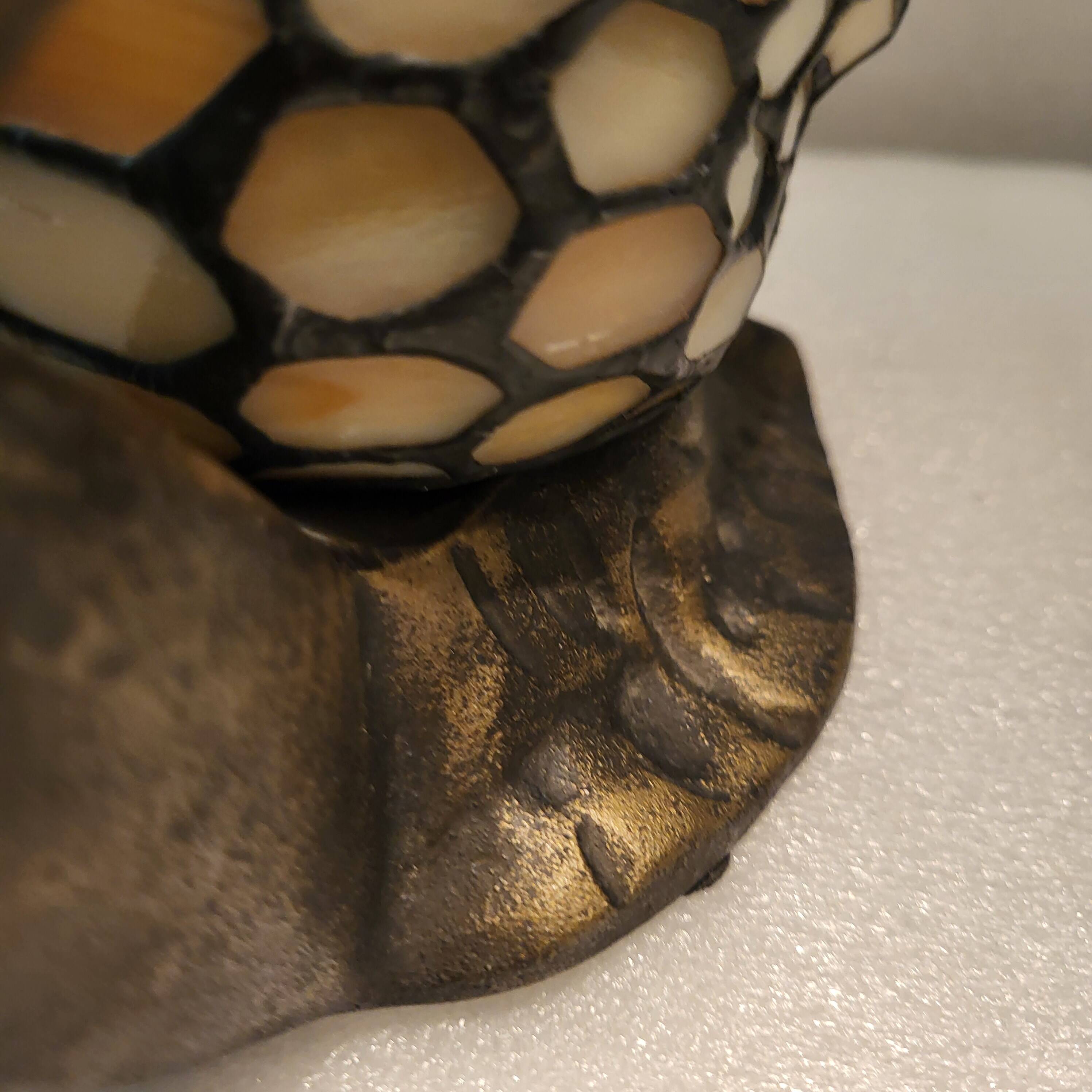 Lampe escargot en vitrail, style Tiffany, Honsel leuchten
