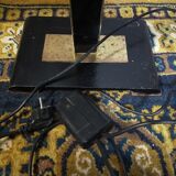 Vintage floor lamp design 1980 in lacquered metal ceramic and brass