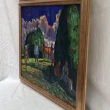 Old signed painting Oil on canvas dimensions: height -63cm- width -81 cm-