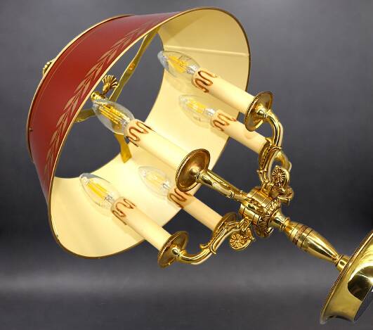 Bronze Bouillotte Lamp in Solid Empire Style Five Lights * Lucien Ga
