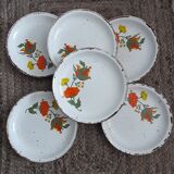 Set of 6 plates dessert in Gien sandstone - France, model China - So vintage
