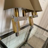 Pair of chrome and brass sconces, Italy, 1970s