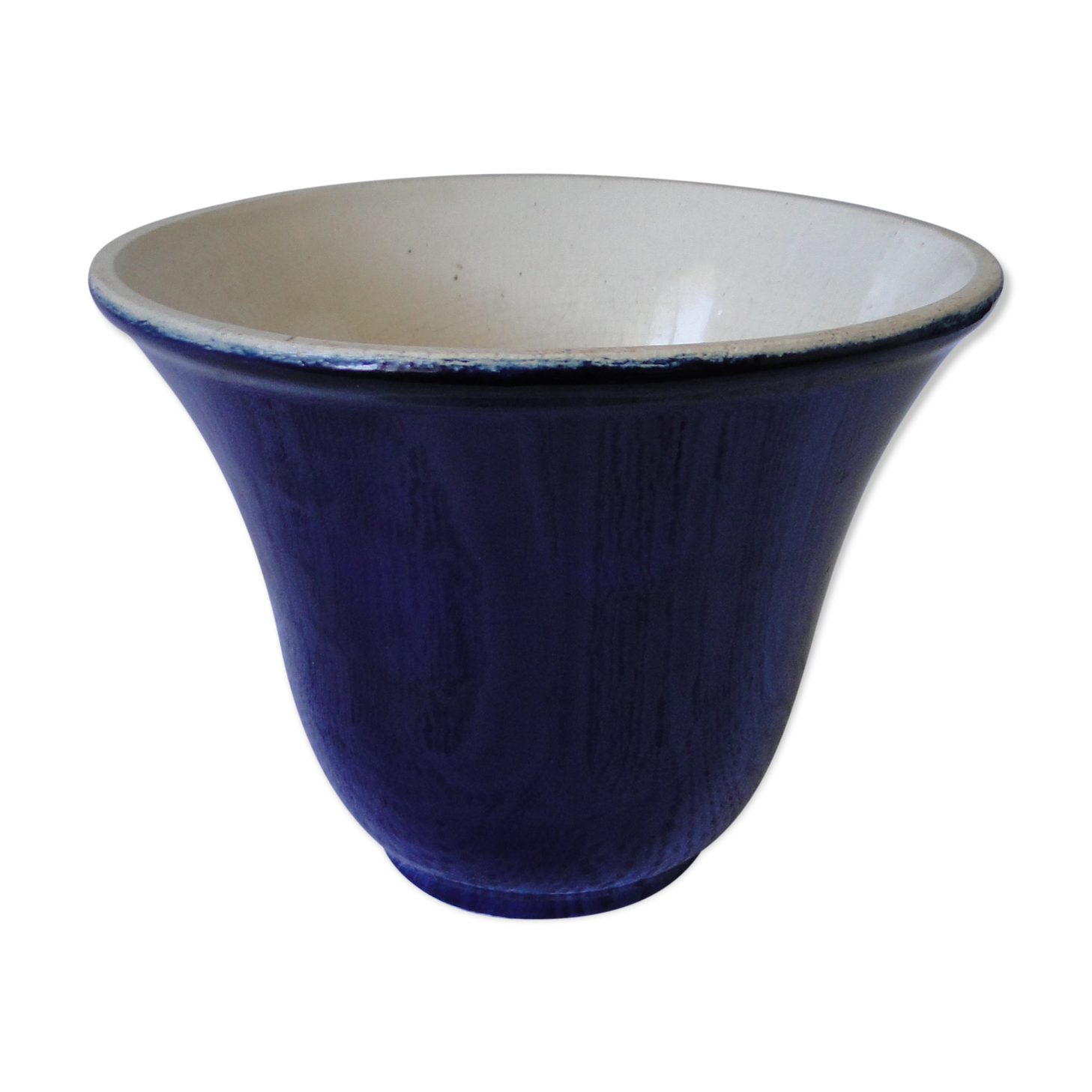 Ceramic vase art deco midnight blue Andre Baumann