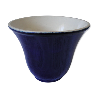 Vase ceramique art deco bleu nuit Andre Baumann