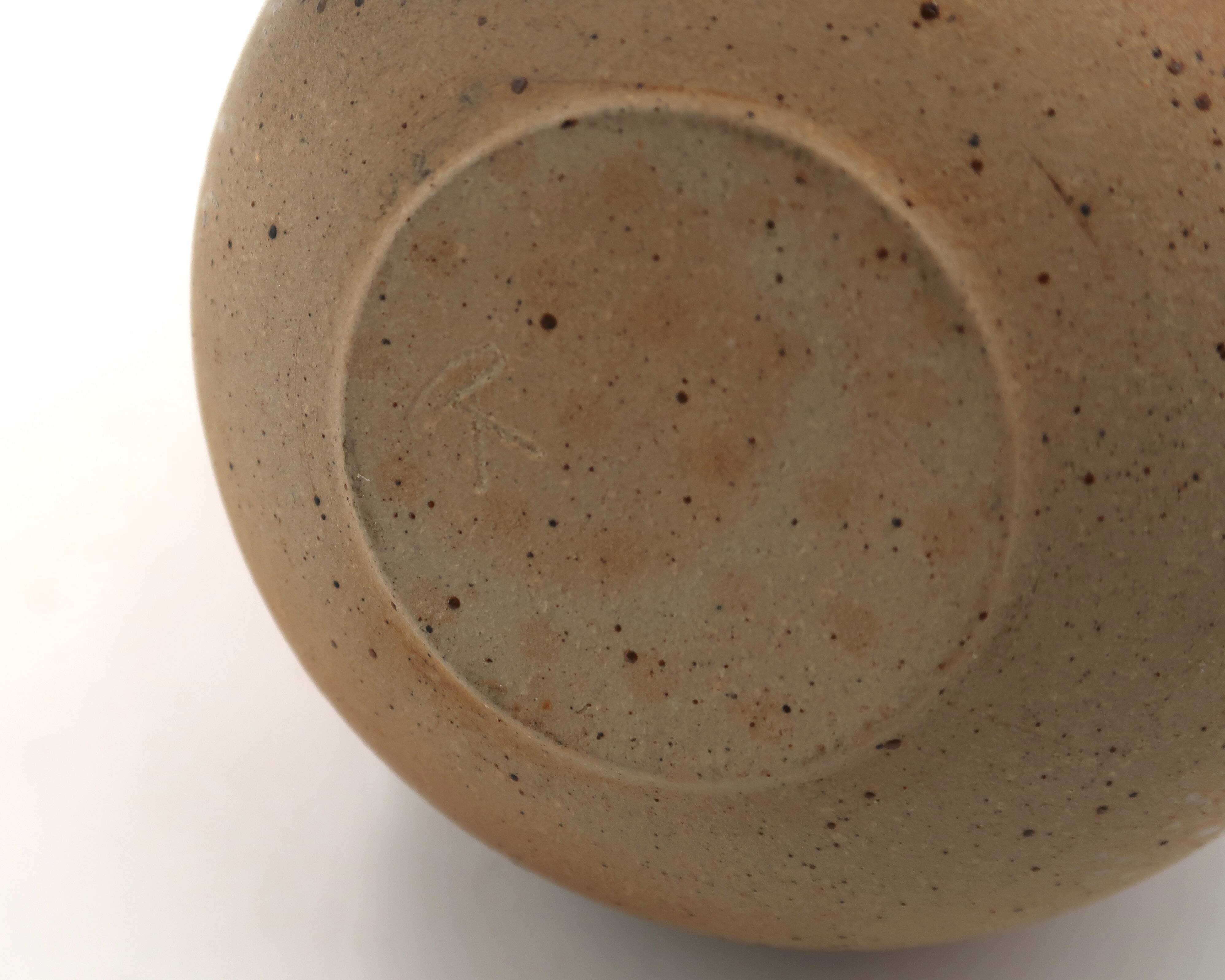 Flower vase signed in stoneware, 1960s.