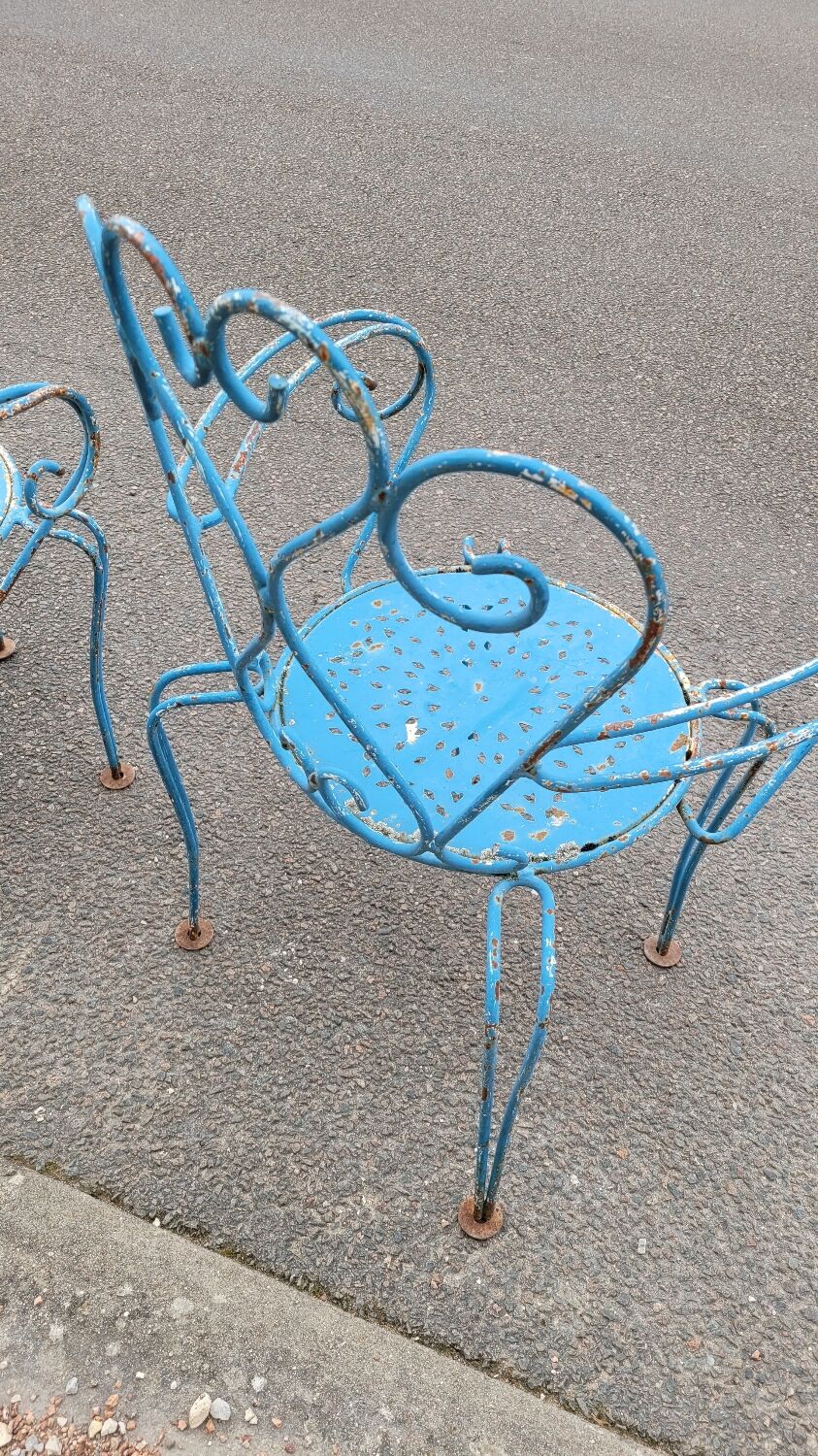 Old wrought iron garden furniture