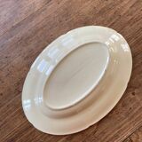 Large serving or presentation dish in beige ceramic - vintage