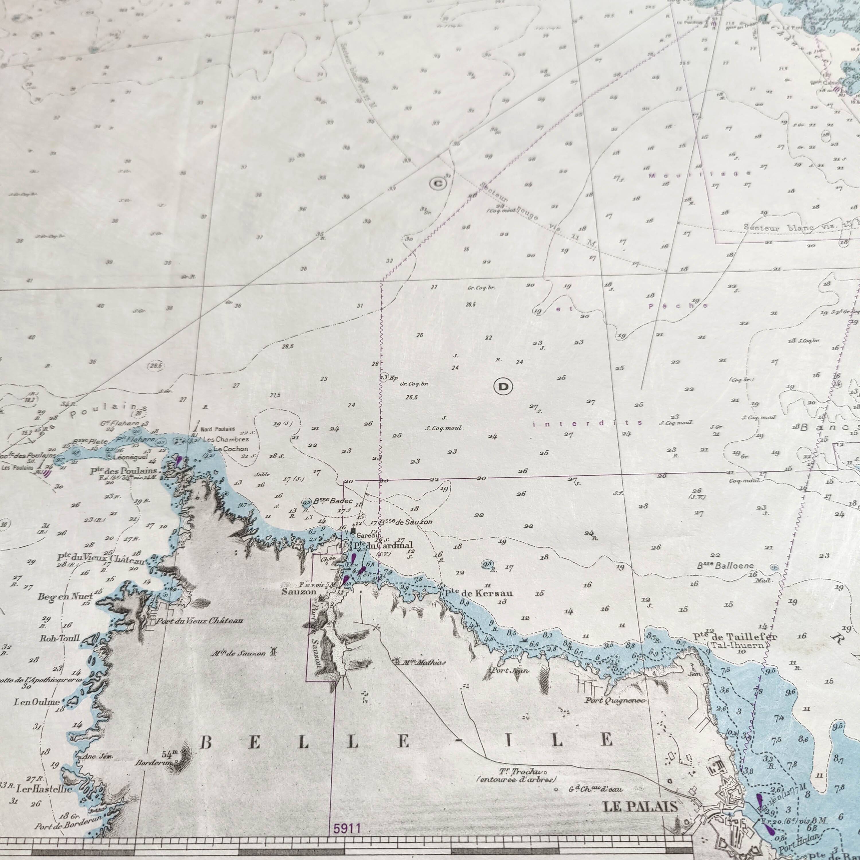 Map of Finistère and Morbihan, Atlantic coast of France