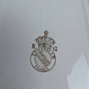 Antique oval plate Kg Lunéville – bird & golden flower decoration