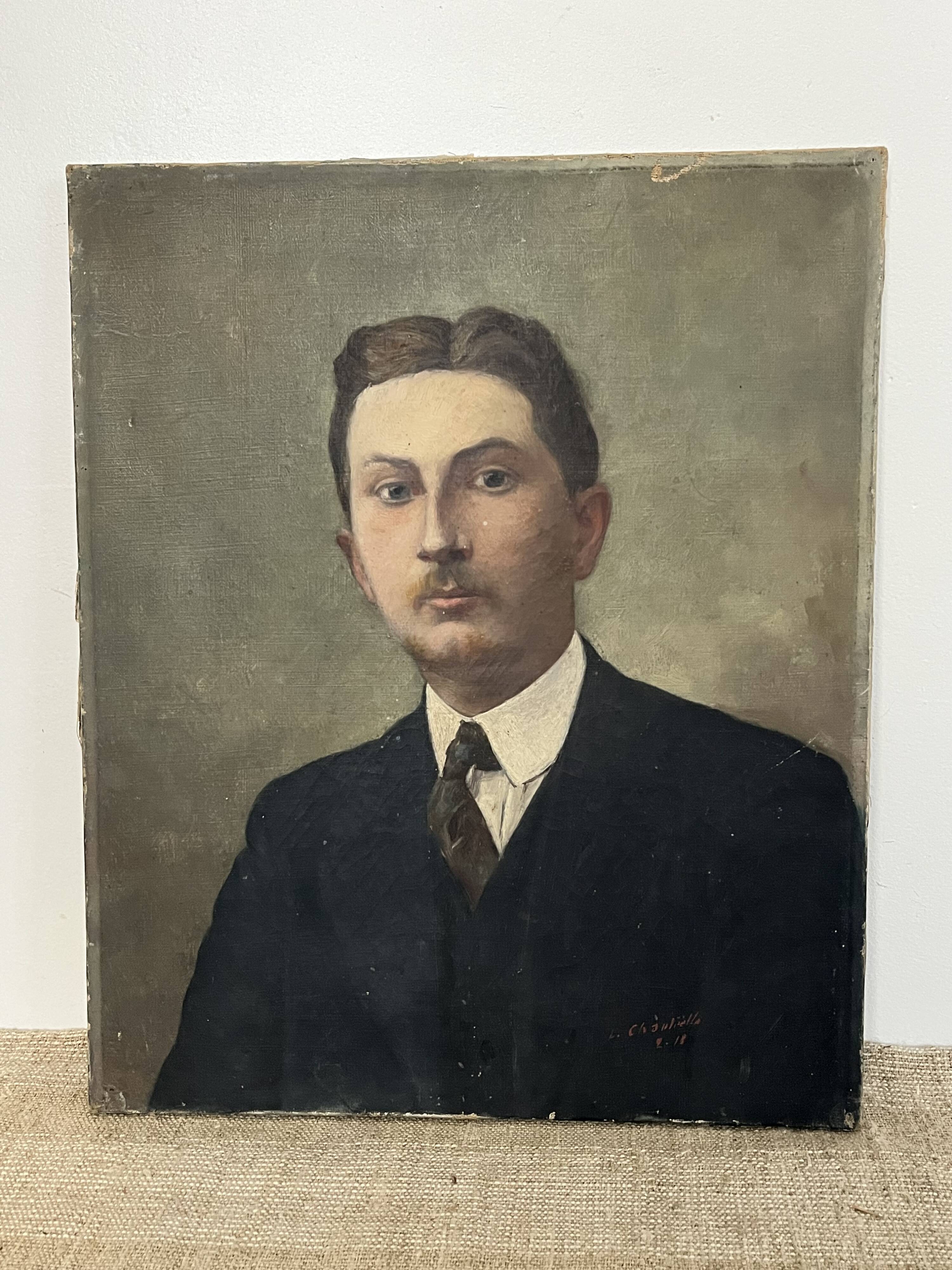 Oil on canvas, portrait of a man.