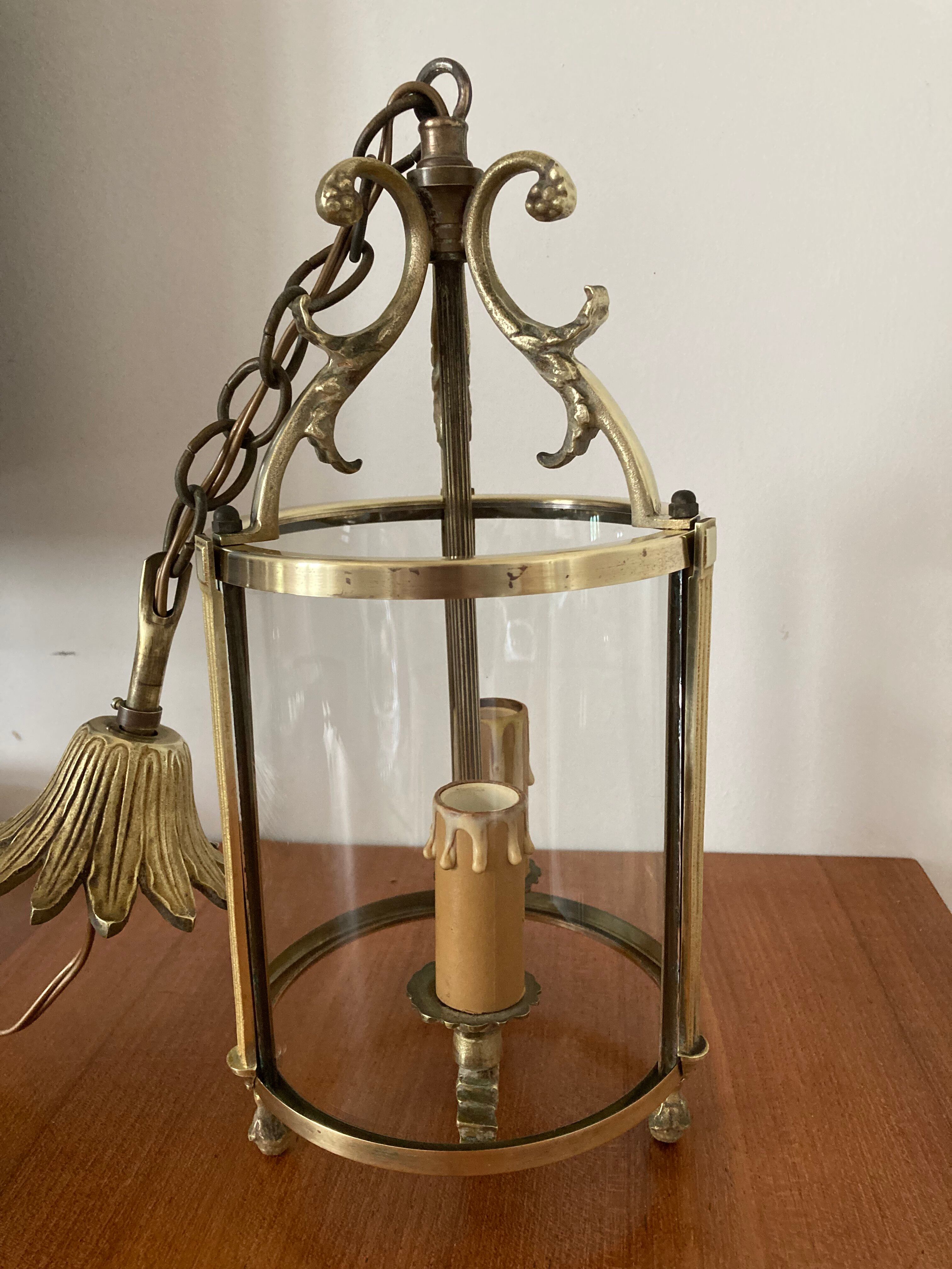 Vestibule lantern, gilded bronze, Louis XVI style