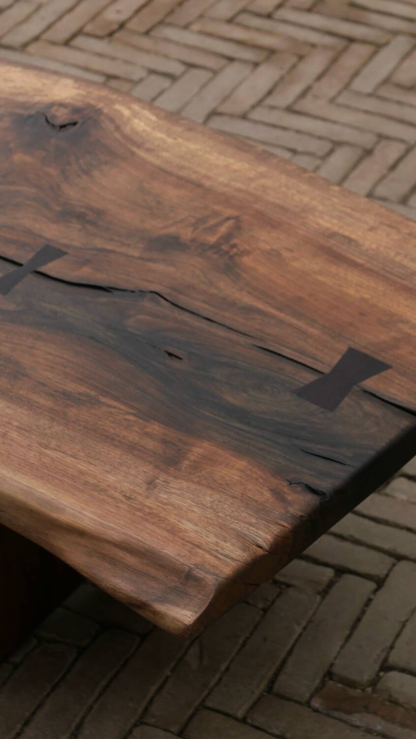 70s walnut coffee table