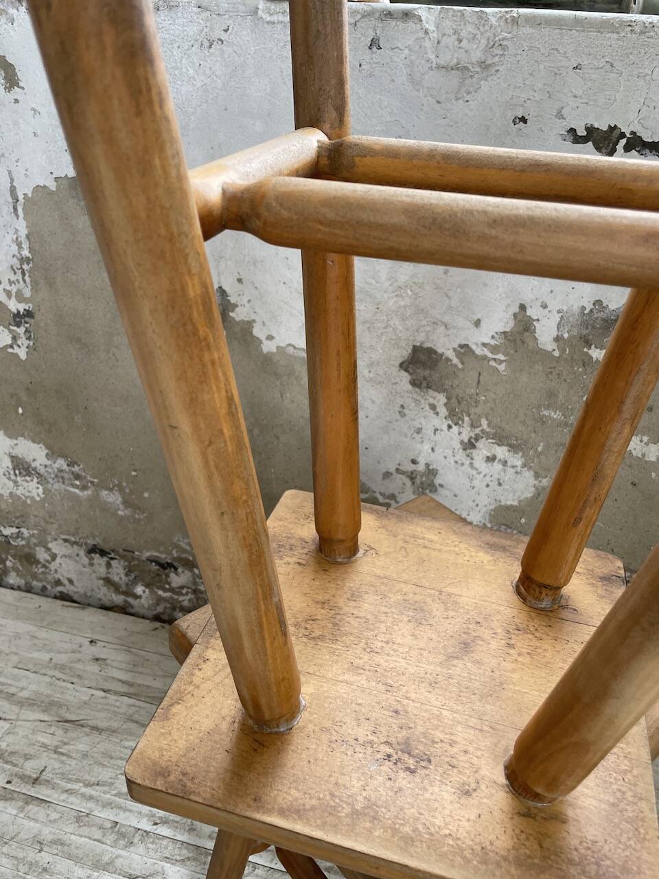 Pair of beech stools