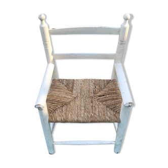 Children's chair wood and straw
