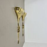 Set of 2 xxl 48cm Floral Brass Wall Light Sconces by C.S. ARTE, Italy 1980s