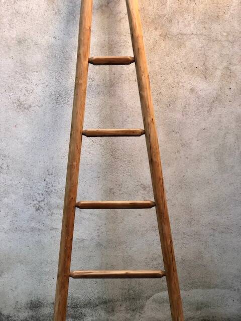 Wooden triangular ladder