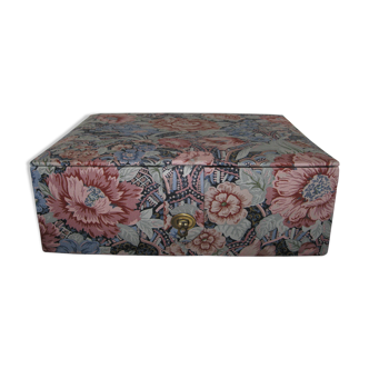Boîte couture bijoux rangement tissu motif tapisserie