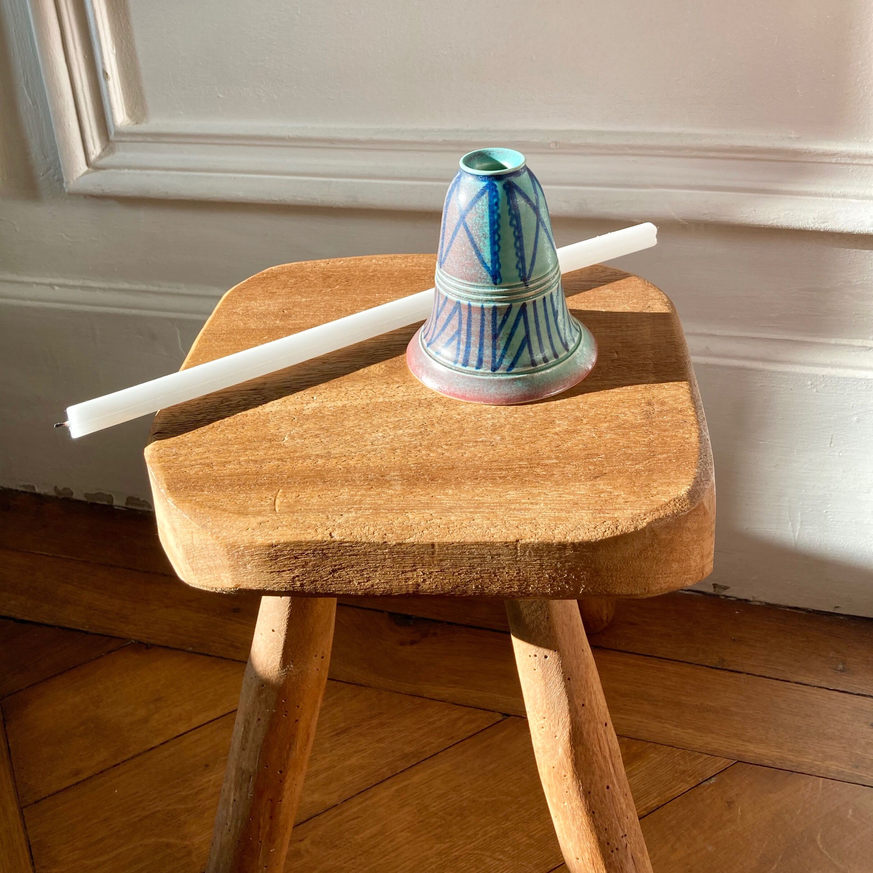 Stoneware candle holder