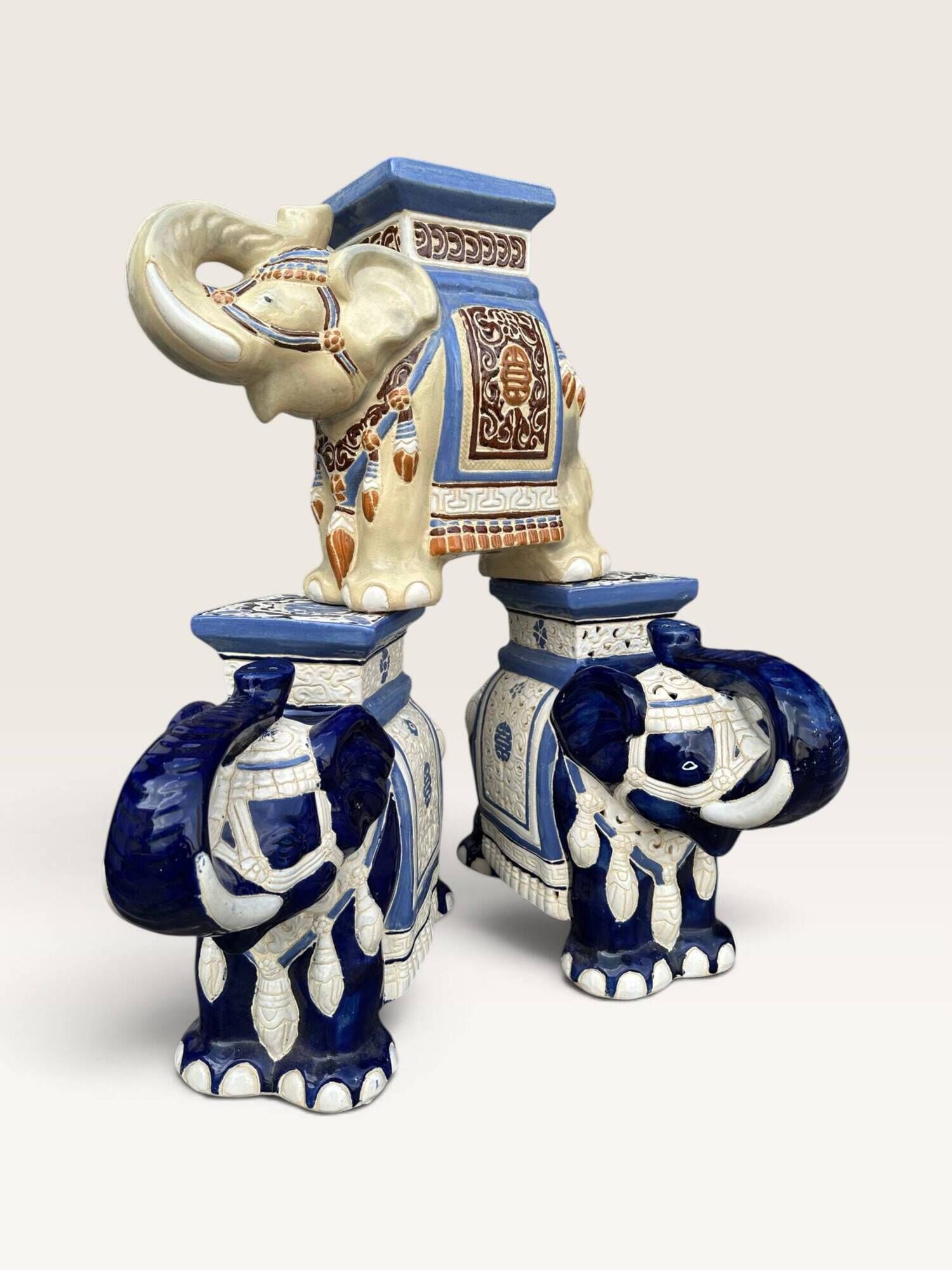Elephant ceramic side table