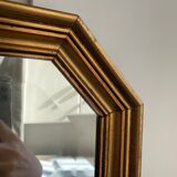 Beveled gold wood mirror