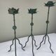 Sculptural candle holder trio