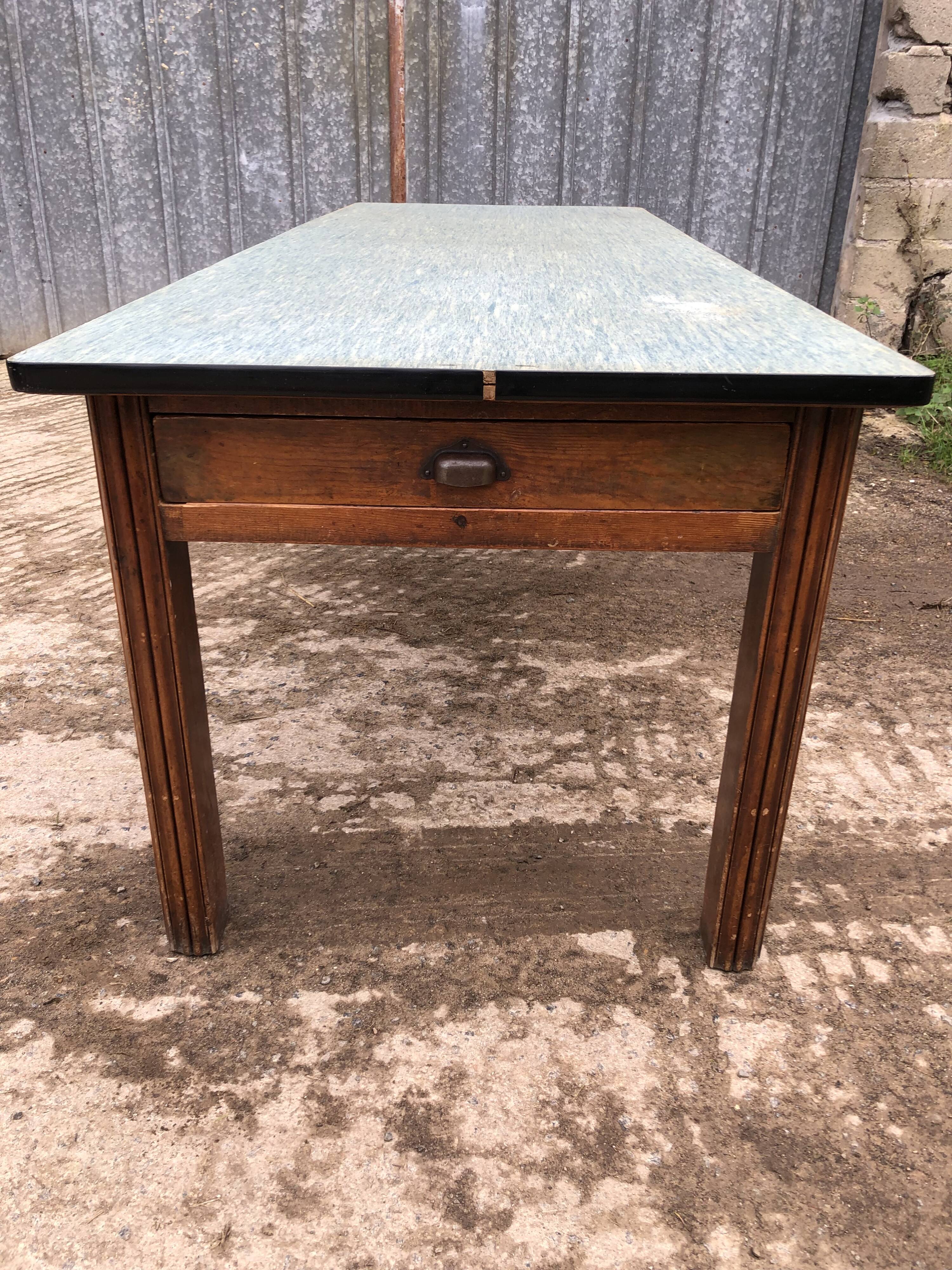 Vintage farm table from the reconstruction period in fir.