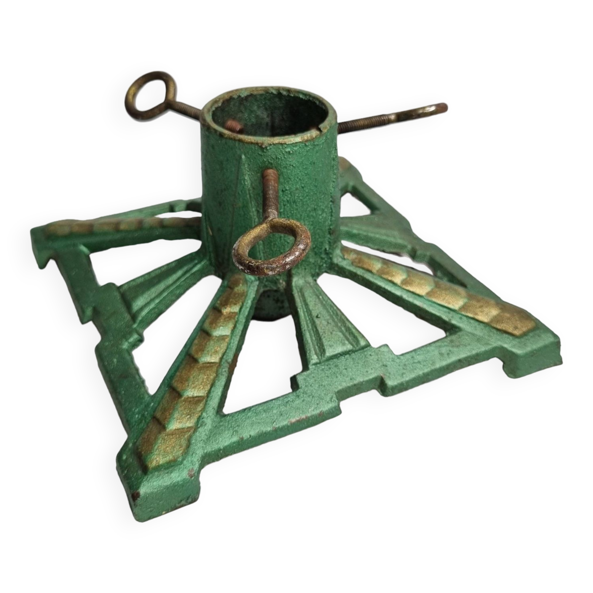 Art Deco tree stand, old, painted cast iron, 15 cm