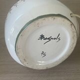 Handmade ceramic lamp base with floral decoration