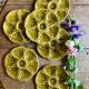 Set of 6 vintage green ceramic oyster plates - Gien